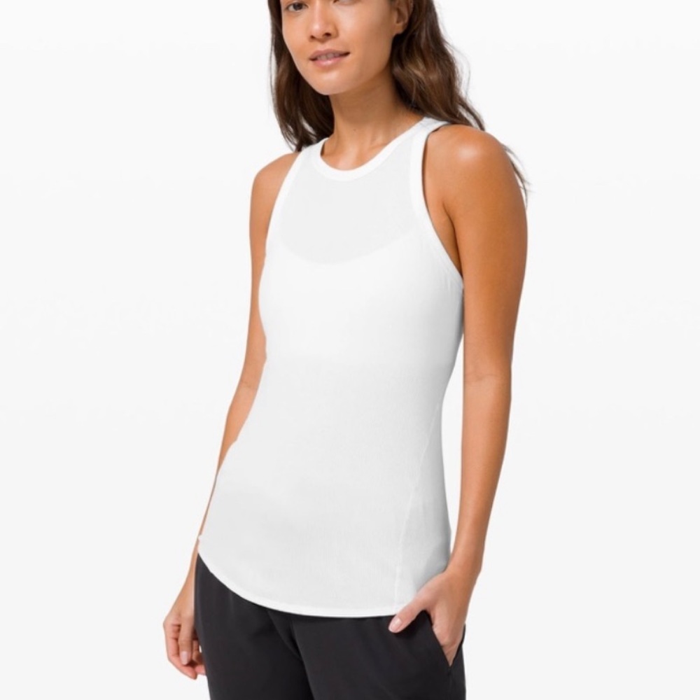 NWT White Lululemon Full Day Ahead Tank